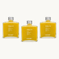 Lalaland® turmeric-triple — 3 bottles, single staggered row: yellow, yellow, yellow